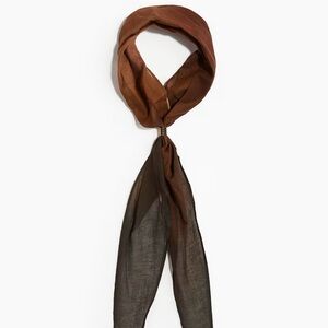 H&M Brown and Green Neck Bandana Scarf